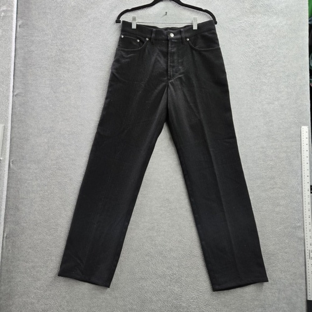 St. Croix Men‎ Pants 32 Black Polyester Wool Dress Pants Patrick James 31" Italy